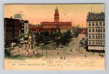 Detroit MI-Michigan, Panoramic View Cadillac Square, c1905 Vintage Postcard picture