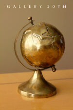 COOL SMALL DESK BRASS GLOBE WORLD VTG MAP ATOMIC NY PENTHOUSE RETRO 1940s 50s picture