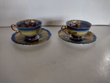 Antq (2)Teacups/Saucers, Gold, Scenic, 1910s, C.T., Hutschenreuther, Dresden picture