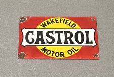 VINTAGE CASTROL WAKEFIELD MOTOR OIL PORCELAIN SIGN CAR GAS OIL TRUCK picture