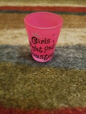 GIRLS NIGHT OUT Houston SHOT GLASS FROSTED PINK Souvenirs  picture