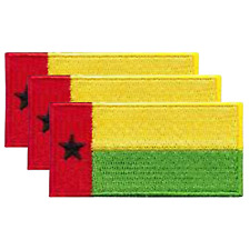 Guinea Bissau International  Flag Iron On Patch Embroidered Sew On Badge x3 picture