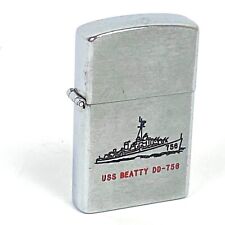 Vintage Lighter USS Beatty DD-756 Destroyer Beta One Hundred Windproof Slim picture