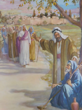 Jesus Heals Blind Man On Way To Jericho Vintage Sunday School Story Board 10x14 picture