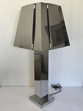 HUGE C JERE VINTAGE MODERN CHROME SCULPTURAL TABLE LAMP OLD ABSTRACT SCULPTURE picture