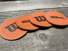 Set of 4 Coasters - WILSON/Horween NBA Leather - Official NBA Basketball Leather picture