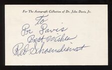 Red Schoendienst Signed 3x5 Index Card Autographed Vintage Baseball Hall of Fame picture