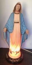 Vintage Hartland Plastics Molded Lighted Virgin Mary Statue Figurine 12 In picture