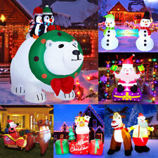 Christmas Inflatable Decorations LED Polar Bear Santa Snowman Outdoor Yard Decor picture