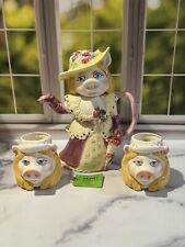 RARE VINTAGE Muppets Miss Piggy Tea Set By Sigma Teapot/Mugs Yellow Version 1979 picture