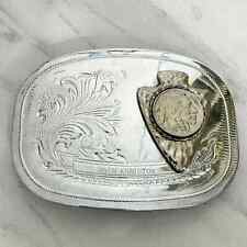 Vintage Personalized Buffalo Nickel and Arrowhead Western Belt Buckle picture