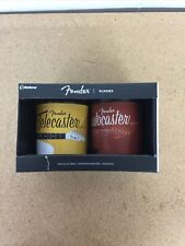 Set of Two Fender Guitar Drinking Whiskey Glasses - Stratocaster and Telecaster picture