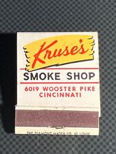 VINTAGE MATCHBOOK - KRUSE'S SMOKE SHOP - CINCINNATI, OH - UNSTRUCK picture