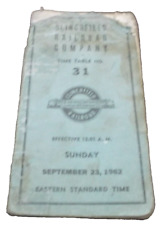 SEPTEMBER 1962 CLINCHFIELD RAILROAD COMPANY CC&O EMPLOYEE TIMETABLE #31 picture