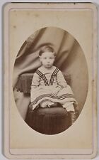 ANTIQUE CDV C. 1870s MAURICE FARRINGTON CUTE LITTLE GIRL IN DRESS DELHI NEW YORK picture