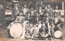 RPPC Cowling Illinois BRASS BAND Horns & Drums c1910 Photo Postcard picture