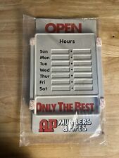 VINTAGE AP MUFFLERS & PIPES OPEN HOUR SIGN BRAND NEW picture