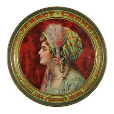 JERSEY-CREME SODA PERFECT DRINK ADVERTISING LADY TRAY ANTIQUE CHAS W SHONK LITHO picture