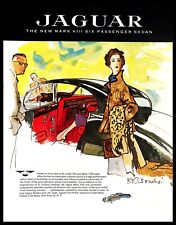 1957 Jaguar Mark VIII Sedan Vintage PRINT AD Art Illustration Glamour picture