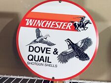 Winchester Ammunition Hunting Gun Vintage Style Round Metal Sign Dove Quail picture