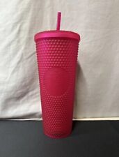 Starbucks 2023 Ruby Hot Pink Soft Touch Studded Tumbler Venti 24 oz NWT picture