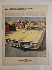 Vintage Print Ad 1968 Yellow Pontiac Firebird Wide-Track 10.5x13.5