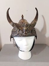 Mongolian Warrior Helmet w/ Horns Medieval Armor Artifact picture