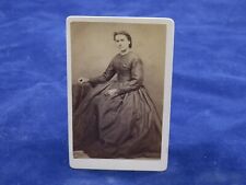 Beautiful CWE Seated Woman CDV Photo Portrait Full View Hoop Skirt picture