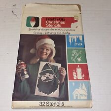 Vintage 60s Doubl Glo Christmas 32 Stencils  Window Mirror Complete Snow Spray picture
