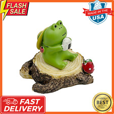 Refintural Miniature Frog Figurines Statue - Cute Frog Sculpture for Outdoor Fai picture
