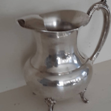Elegant vintage heavy silverplate WMA Rogers water pitcher ornate 8