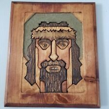 Vintage Hand Carved Jesus Christ Wooden Plaque Christian 13X 11