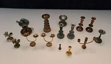 Collection of (16) Miniature Dollhouse Candle Holders, Different Metals picture