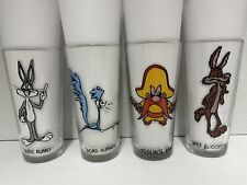 4 Looney Tunes Collectible Pepsi Glasses Vintage 1970s *see Description picture