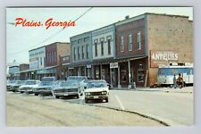 Plains GA-Georgia, Main Street, Antiques Vintage Souvenir Postcard picture