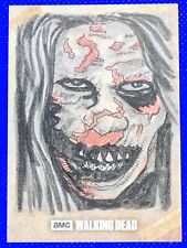 TOPPS AMC THE WALKING DEAD SKETCH CARD Zombie by Eddie Price 1/1 picture