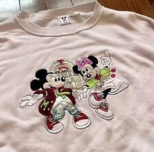 Vintage Mickey And Minnie Dancing Embroidered Crewneck Sweatshirt Disney Pink picture