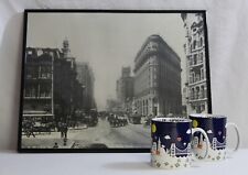 Vintage San Francisco Framed Black White Photograph Print 2 Coffee Mugs Lot of 3 picture