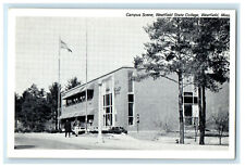 c1950s US Flag, Campus Scene Westfield State College Massachusetts MA Postcard picture