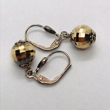 2.4g 925 MILOR ITALY FINE STERLING SILVER EARRINGS DISCO BALL STYLE picture