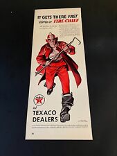 1940 VINTAGE FIRE - CHIEF TEXACO DEALERS PRINT AD  ( FIREMAN...FIRE CHIEF ) picture