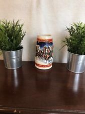Budweiser Beer Stein Mug Vtg 1999 Holiday CS389 Clydesdale Anheuser Busch Inc picture