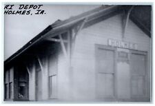 c1960 RI Depot Holmes Iowa Rock Island Train Depot Station RPPC Photo Postcard picture