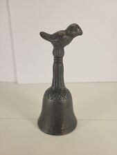 Solid Bronze Ringing Bell Bird Perched On Handle Fully Working  picture