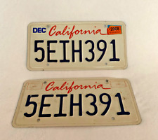 Pair of California license plates Dec. 2008 #5EIH391 picture