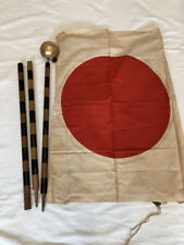 Japanese flag with pole Rising Sun former japanese army military IJA IJN RARE picture