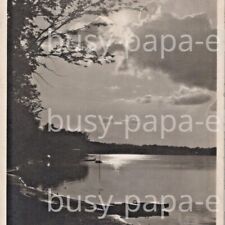 Vintage 1908 RPPC Evening Sleepy Eye Lake Boat Minnesota Postcard picture