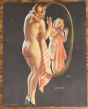 VTG 1940s DEL MASTERS PIN UP LITHO ILLUSTRATION ART GIRL CALENDAR LFD CO picture
