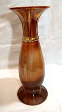 Royal Haeger Art Pottery Vase Brown Tan Green Cream Tall Mid Century Modern picture