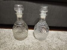 2 Vintage Crown Royal Etched Crown & Grapes Whiskey/Wine Decanter with Stopper picture